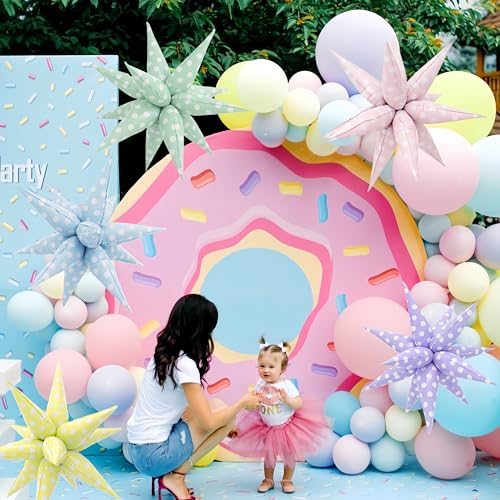 Pink Macaron Polka Dot Foil Balloons Set for Easter & Party Decor - Pink Variation