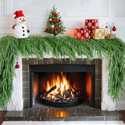 2-Pack 6FT Real Touch Norfolk Pine Garland for Christmas Holiday Decor - Indoor Outdoor