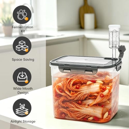 1 Gallon Plastic Fermentation Jar with Airlocks - Homebrew & Food Storage
