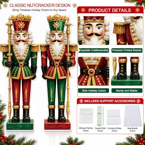 Large Christmas Nutcracker Cardboard Cutouts - 5 Ft, Set of 2