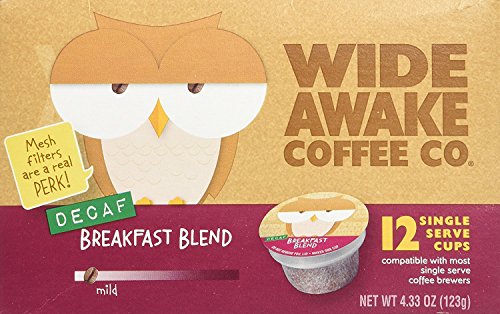 Wide Awake Coffee Single serve cups for Keurig K-Cup Brewers, Breakfast Blend Decaf, 12-count (Pack of 3)