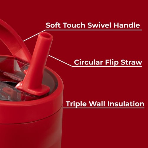 HydroJug Sport - 20oz Stainless Steel Tumbler with Straw | Vacuum Insulated & Leakproof, Ergonomic Design in Alumni Red