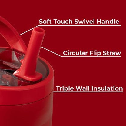 HydroJug Sport - 20oz Stainless Steel Tumbler with Straw | Vacuum Insulated & Leakproof, Ergonomic Design in Alumni Red