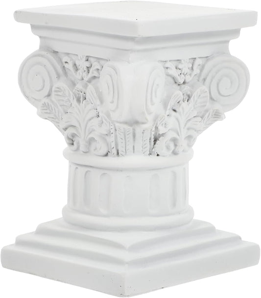 Roman Pillar Statue Decor - Artistic Greek Style Resin Column Sculpture for Home & Garden | 4.52x3.34x3.14 In