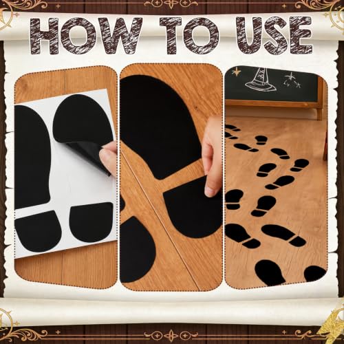 Halloween Wizard Footprint Decals Set for Party & Classroom Decor - 15 Pairs