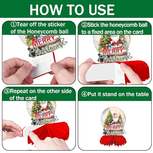 Christmas Honeycomb Centerpieces with Santa Claus for Holiday Table Decor