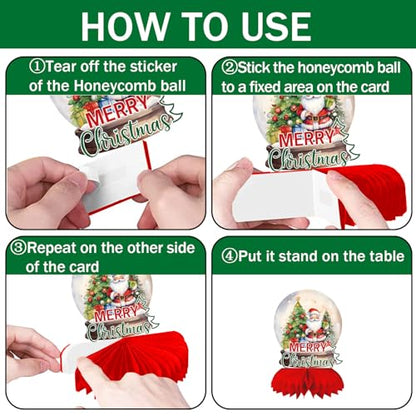 Christmas Honeycomb Centerpieces with Santa Claus for Holiday Table Decor