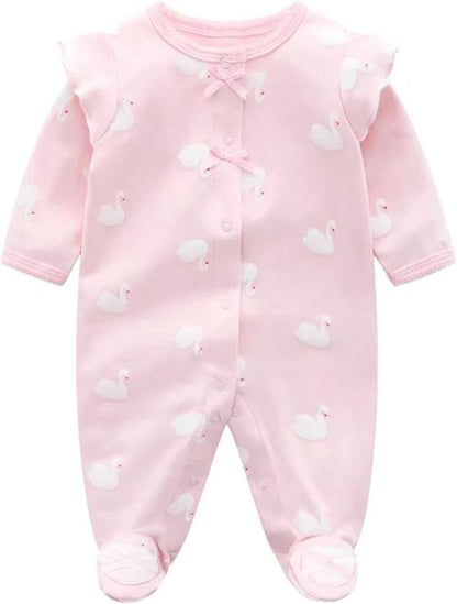 Babymine Baby One-Piece Romper - Soft Cotton Footed Sleepwear for Infants 0-12 Months