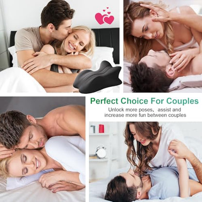 Lock Love Large Memory Foam Ergonomic Pillow for Couples - Wedge Support, 27x17x9 Inches