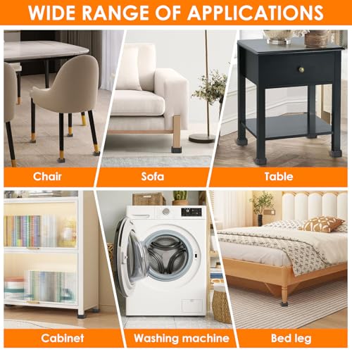 24 Pack Adjustable Furniture Risers with Nonslip Bottom for Bed, Sofa, Table, and More