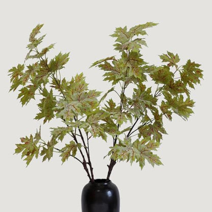 KBREE 38-Inch Maple Branches Artificial Greenery Fall Decor with Realistic Leaves, Moss-Rust Brown Variation