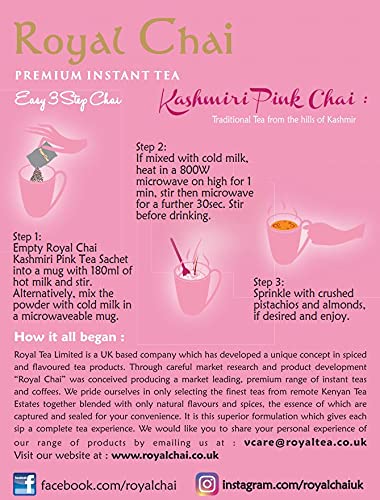 Royal Chai Premium Instant Tea Kashmiri Chai (Pink Tea) Sweetened