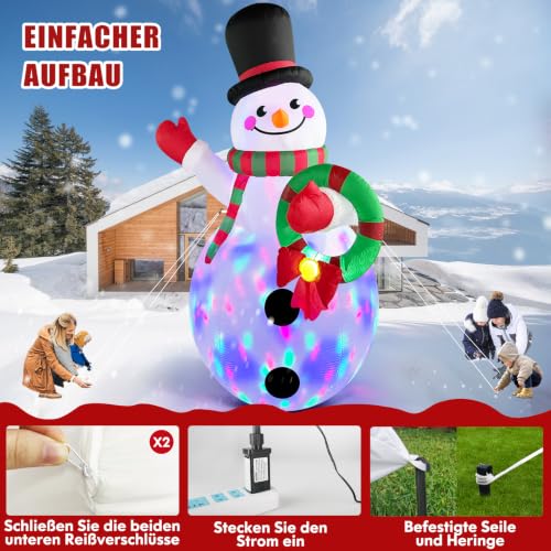 Danxilu 14FT Christmas Inflatable Snowman with LED Lights - Outdoor Holiday Decor