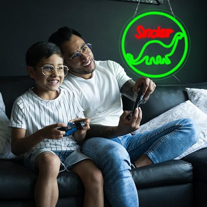 Green Dinosaur Neon Sign for Wall Decor, Bedroom, Man Cave & Gift
