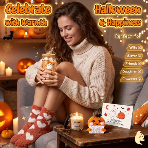 Halloween Gift Basket for Women & Teen Girls, Boo Basket Stuffers Set