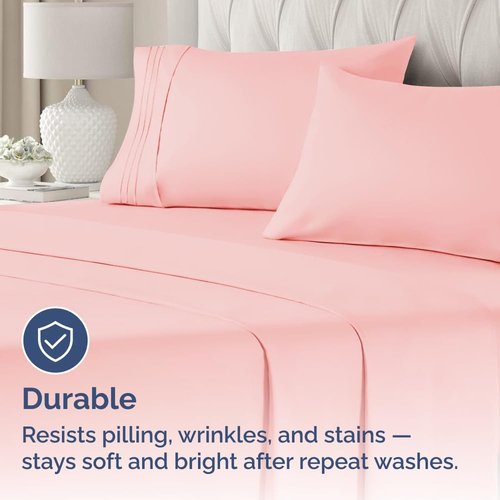 King Standard Pillow Cases - Ultra-Soft Hotel Quality Covers | Cozy, Fade-Free & Wrinkle Resistant - Baby Pink - Set of 2