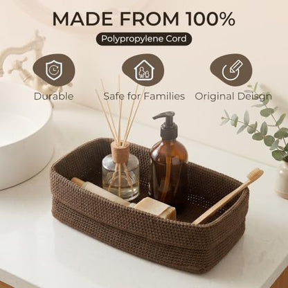 Toilet Paper Storage Basket for Bathroom, Small Organizer, Boho Decor