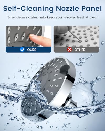 High Pressure Fixed Shower Head with 5 Spray Modes - Easy Installation
