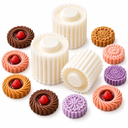 3PCS Double-Ended Pastry & Mooncake Cookie Mold Set - Creative Baking Tools