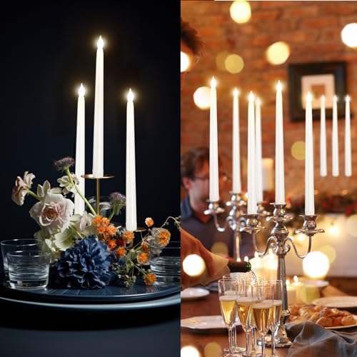 48pcs Flameless LED Taper Candles Bulk Battery Operated for Christmas Halloween Wedding