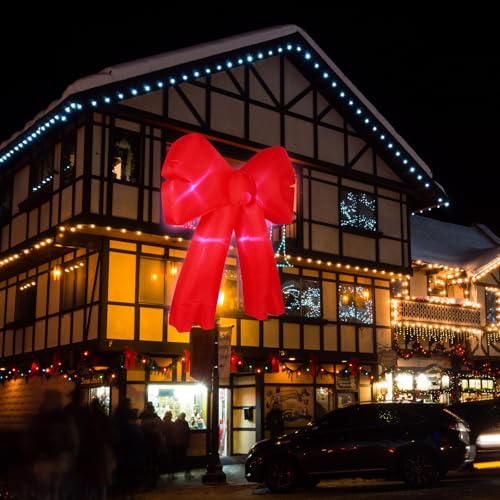 6 Ft Red Christmas Inflatable Bow with Lights - Outdoor Decor, 2 Pack