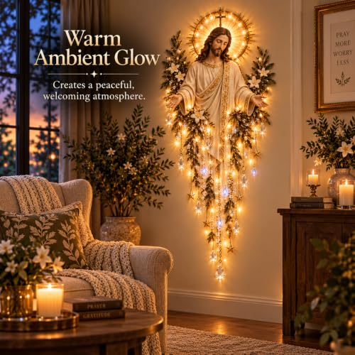Lighted Nativity Wall Decor - Bethlehem Star of Faith with Manger Scene - Style C