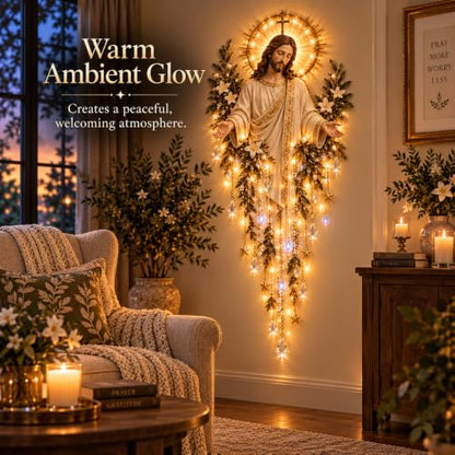 Lighted Nativity Wall Decor - Bethlehem Star of Faith with Manger Scene - Style C