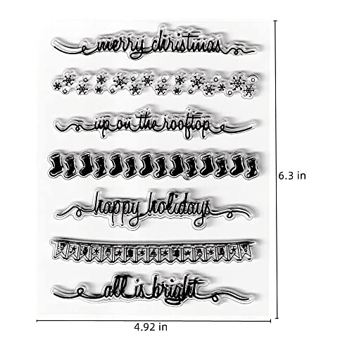 Christmas Snowflake Lace Clear Stamp Set for Holiday Card Making and Scrapbooking