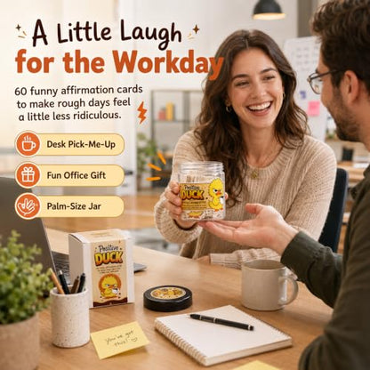 Positive Duck Jar - Funny Sarcastic Duck Cards for Daily Support - Duck Coffee Variation