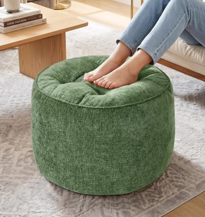 Oversized Round Ottoman Footrest for Couch and Desk - 24 Inch Diameter