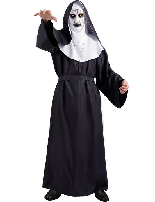 Bapbog Halloween Nun Costume Women with Scary Nun Mask Scary Black Nun Outfit Priest Cosplay Adult Costume M