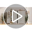 Tall Pantry Cabinet with 6 Doors - Rustic White Kitchen Storage