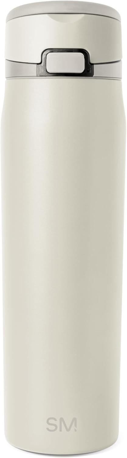 Simple Modern Mesa Loop Water Bottle - Insulated 24oz Stainless Steel with Covered Straw & Handle | Cashew