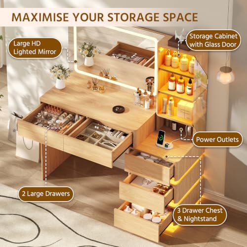 Vanity Desk with LED Mirror - 47
