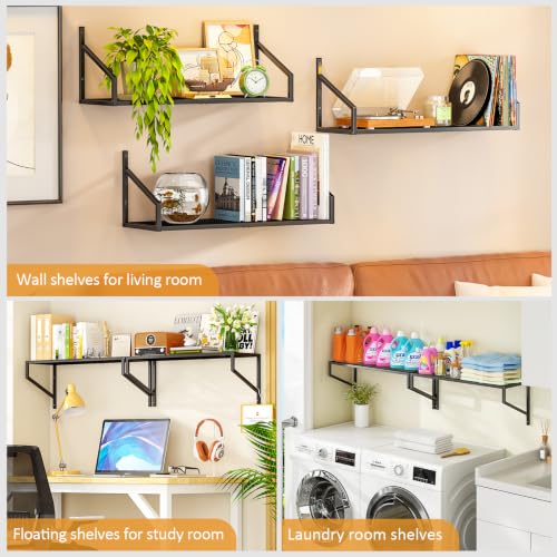 ThreeHio 3 Pack Heavy Duty Wall Mount Garage Shelves - Tool & Storage Racks