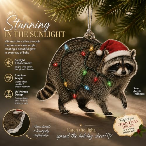 Raccoon Ornament - Raccoon 08 - Funny Christmas Tree Decoration