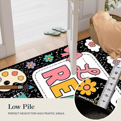 Reading Rug 4x6 Kids Play Area Rug Cartoon 05 Washable Non-Slip Bedroom Study Office