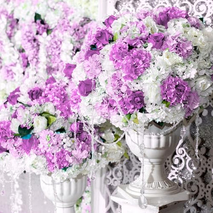 Lavender Hydrangea Artificial Flowers Bulk Set 150 Pieces, 7.48 Inch