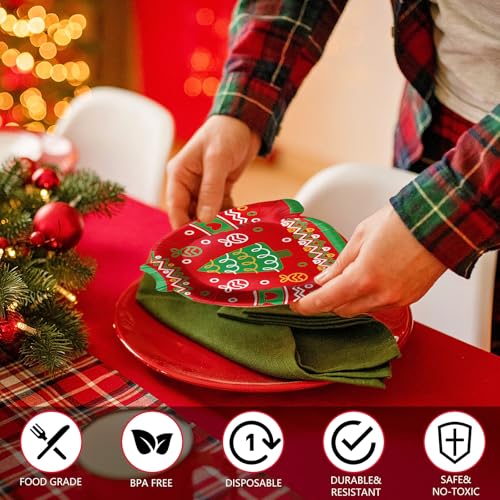 100 Pack Christmas Ugly Sweater Paper Plates - Holiday Party Supplies