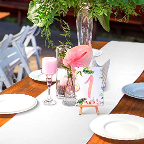 White Satin Table Runners Bulk Pack 12 x 108 Inches for Weddings & Events - 6 Pieces
