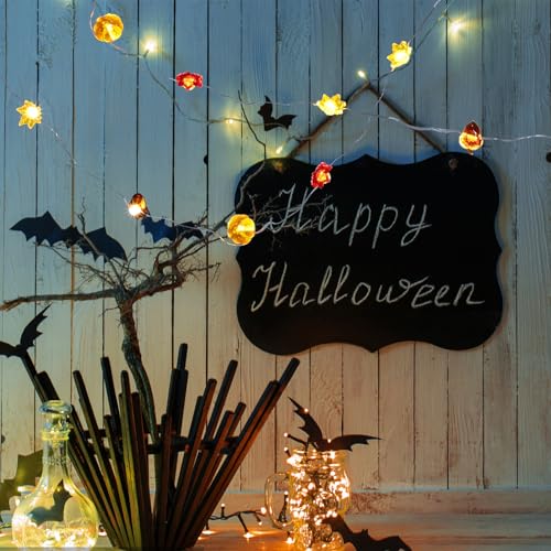 Halloween String Lights 30 LED USB Pumpkin & Leaf Indoor Decor