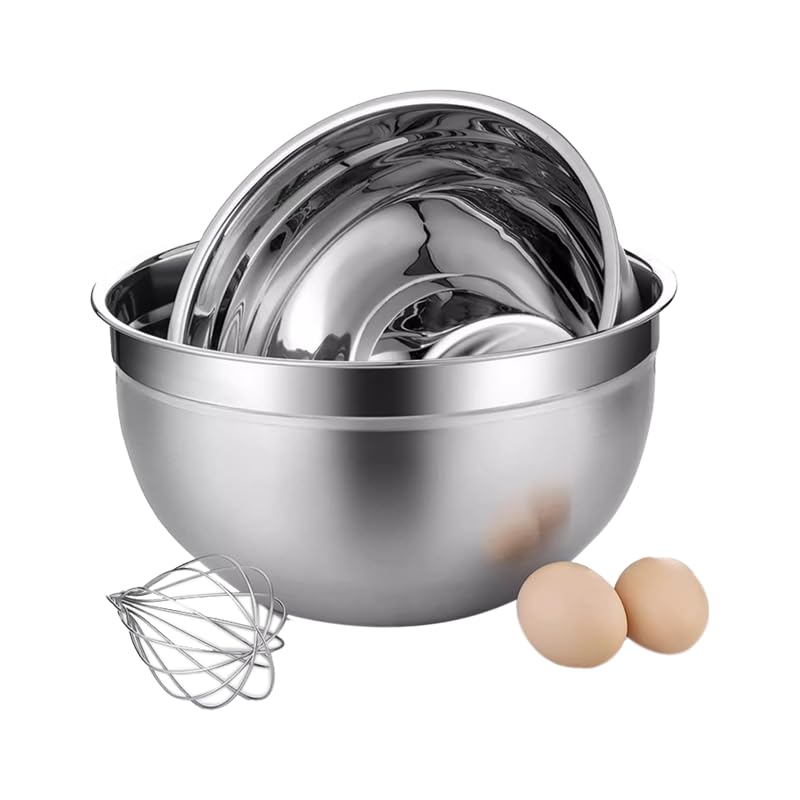 vitasunhow Premium Mixing Bowl Stainless Steel Mixing Bowl, Durable and Rustproof, Easy Grip and Stability Design Bowl,Versatile for Cooking, Baking, Prepping, and Food Storage. (30CM)