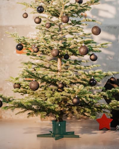 Christmas Tree Stand Base for Live Trees Up to 6.5ft - Green Star Shape