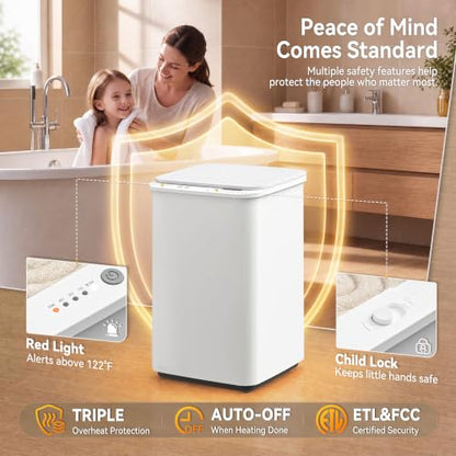Manastin Heated Towel Warmer with Fragrance Disc Holder - White