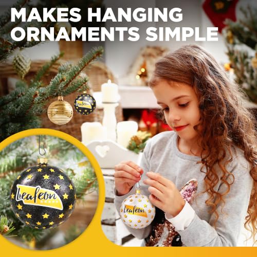 Leafeon Christmas Ornament Hooks 120 PCs Black - Sturdy Tree Hangers, 1.22 Inch