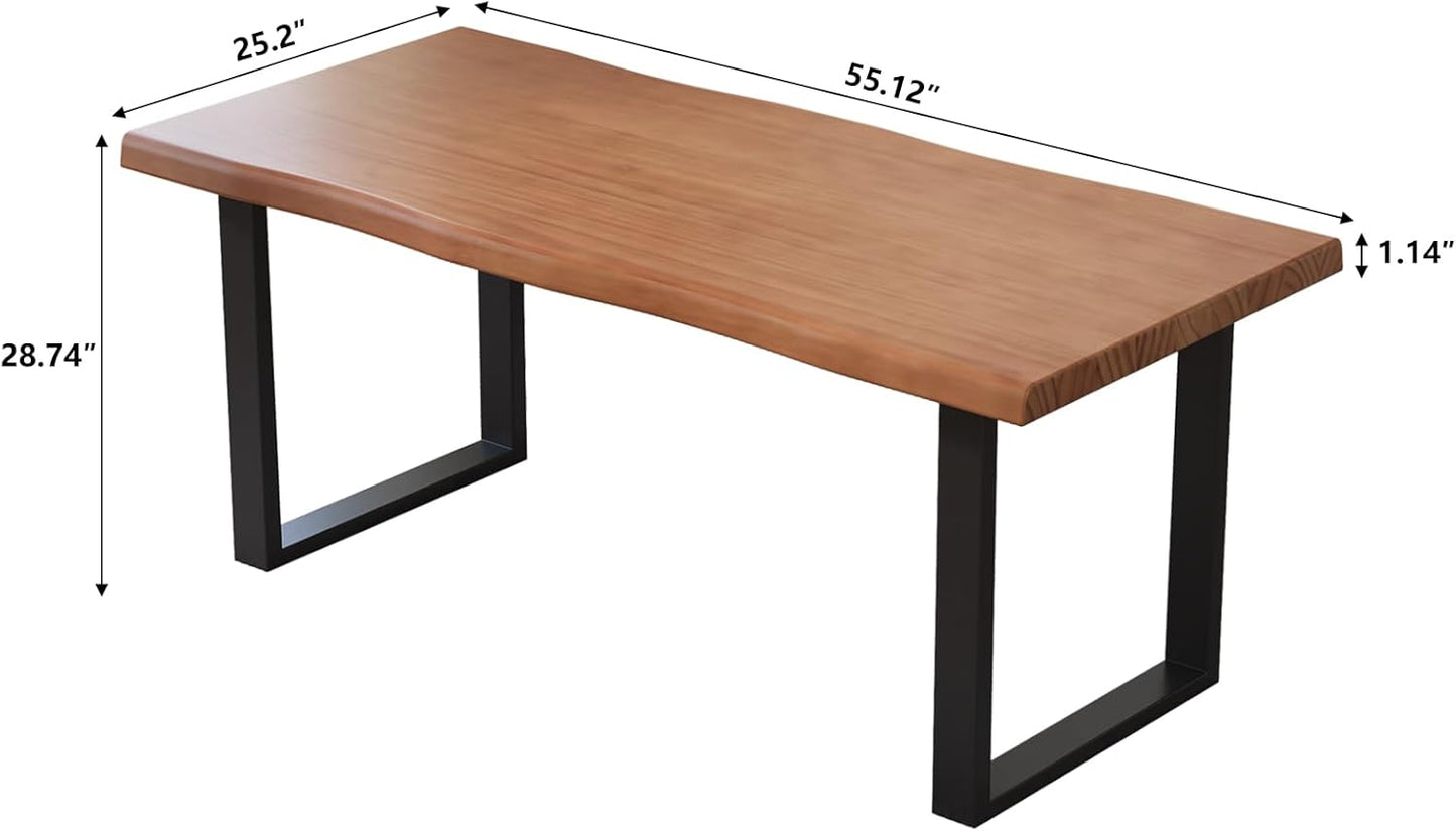 Skiennix Solid Wood Office Desk - Stylish & Durable Design | Multi-Size Options for Home or Work (Tan, 55.12 in)