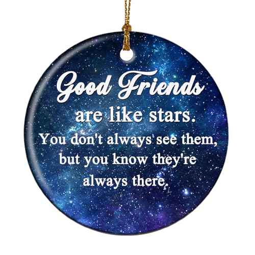 Friendship Christmas Ornaments - Bestie 3-Inch Holiday Tree Decorations - Waterproof Ceramic Gifts for Women Men - Friends Variation of Friends-1