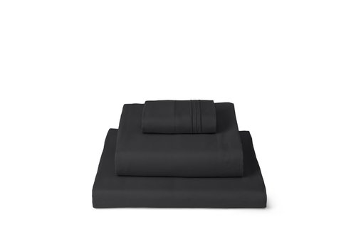 Mellanni Twin XL Sheets Set - 3 PC Iconic Collection Bedding - Hotel Luxury, Extra Soft, Cooling Bed Sheets - Wrinkle, Fade, Stain Resistant (Twin Extra Long, Black)