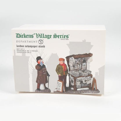 Department 56 Dickens' Village London Newspaper Stand Accessory Figurine Set - 3.2 Inch, Charming Decor