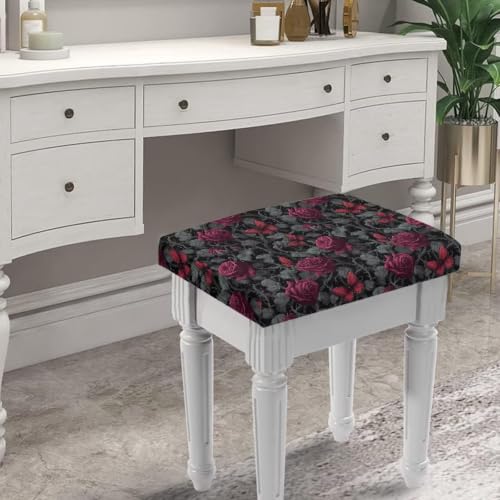 Universal Fit Gothic Rose Butterfly Bar Stool Covers 2-Piece Set
